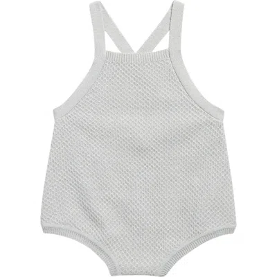 Quincy Mae Babies'  Caleb Organic Cotton & Linen Blend Shortalls In Gray