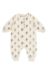 QUINCY MAE QUINCY MAE CAT STRETCH ORGANIC COTTON FLEECE ROMPER