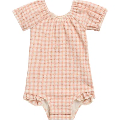 Quincy Mae Babies'  Catalina Upf 50+ One-piece Swimsuit In Orange