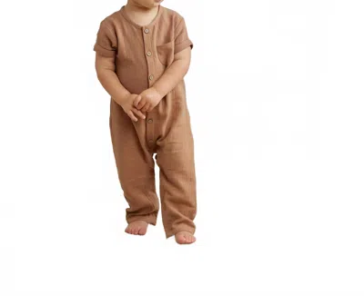 Quincy Mae Kids' Charlie Jumpsuit In Clay In Gold