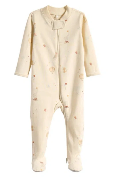 Quincy Mae Babies'  Cotton Zip Footie In Neutral