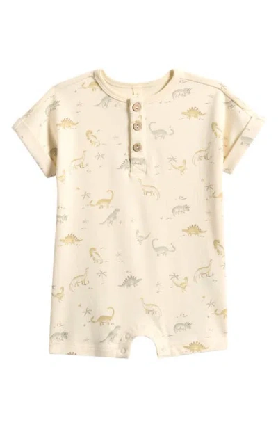 Quincy Mae Babies'  Dino Cotton Romper In Neutral