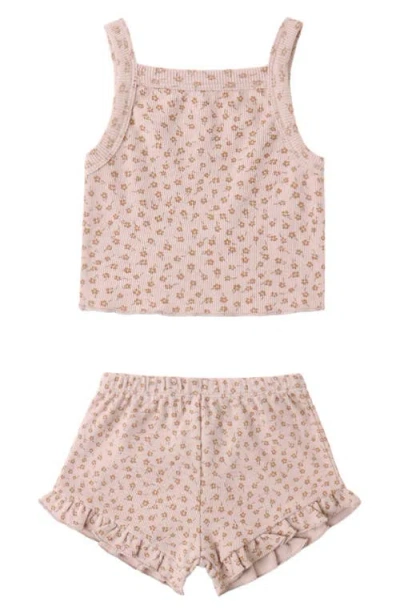 Quincy Mae Babies'  Evie Tanks & Shorts Set In Pink