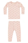 Quincy Mae Floral Fitted Two-piece Pajamas In Pink
