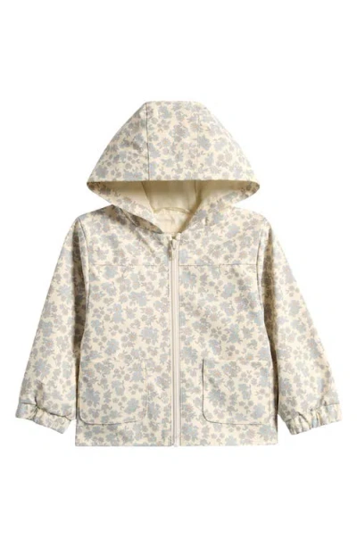 Quincy Mae Babies'  Floral Hooded Raincoat In Neutral