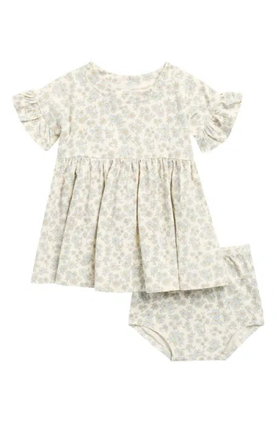 Quincy Mae Babies'  Floral Ruffle Organic Cotton Dress With Bloomers In Multi