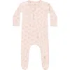 Quincy Mae Floral Zip Footie In Pink