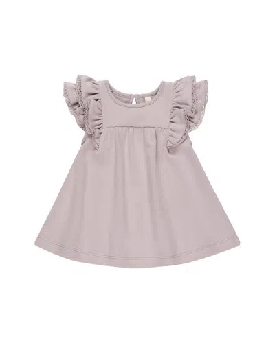 Quincy Mae Kids' Flutter Dress In Purple