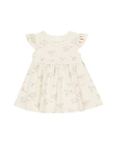 Quincy Mae Kids' Flutter Sleeve Dress In White