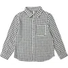 Quincy Mae Gingham Long Sleeve Button-up Shirt In Gray