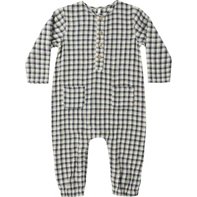 Quincy Mae Babies'  Gingham Woven Romper In Green
