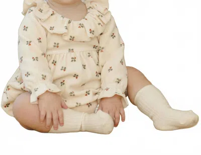 Quincy Mae Kids' Girl's Velour Baby Dress In Holly Berry In Neutral
