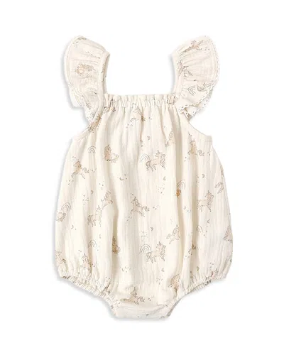 Quincy Mae Kids' Girls' Bonnie Unicorn Print Romper - Baby In Neutral