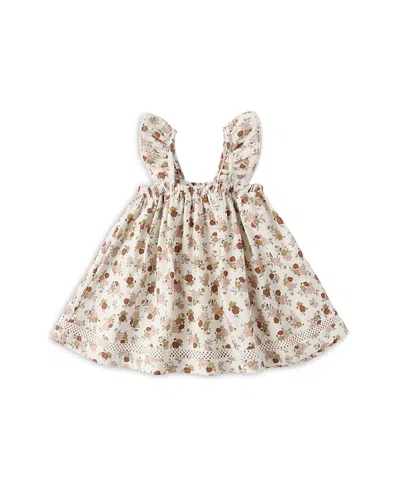 Quincy Mae Girls' Ruffled Floral Print Tank Dress - Baby In White