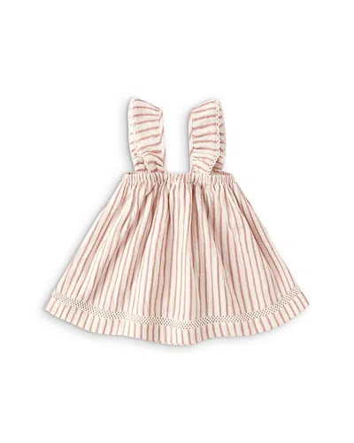 Quincy Mae Girls' Ruffled Striped Tank Dress - Baby In Brown