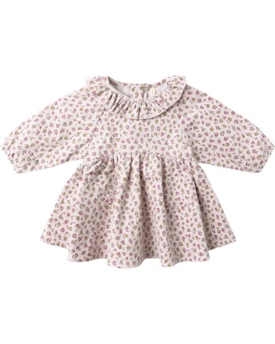 Quincy Mae Kids' Girls' Simone Dress In Lilac/wildflower Print In Pink