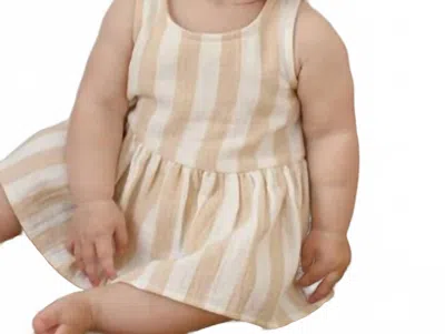 Quincy Mae Kids' Girls Skirted Tank Romper In Summer Stripe In Neutral