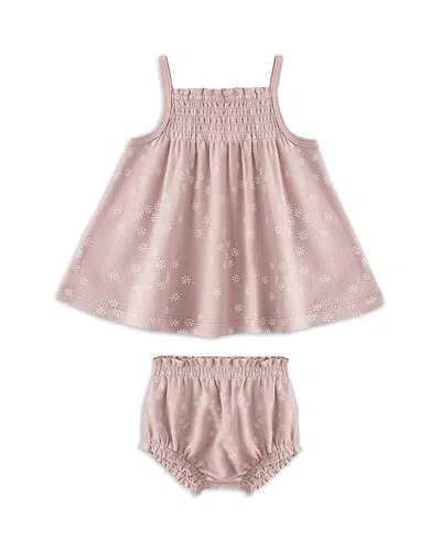 Quincy Mae Girls' Smocked Tank Top & Bloomers Set - Baby In Pink