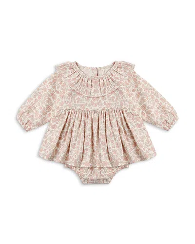 Quincy Mae Girls' Thalia Cotton Romper - Baby In Neutral