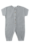 Quincy Mae Hayes Waffle Knit Romper In Gray