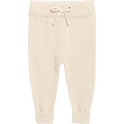 Quincy Mae Babies'  Heathered Organic Cotton Knit Joggers In Brown