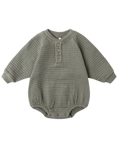 Quincy Mae Kids' Henley Bubble Romper In Green
