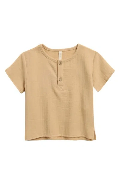 Quincy Mae Babies'  Henry Organic Cotton Gauze Top In Neutral