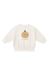 Quincy Mae Hey Pumpkin Fleece Crewneck Sweatshirt In Brown