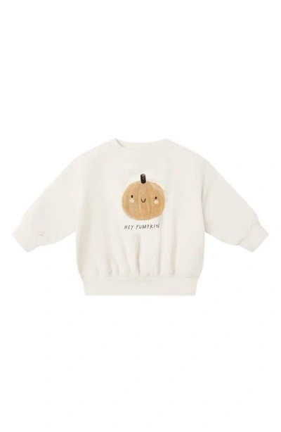 Quincy Mae Babies'  Hey Pumpkin Fleece Crewneck Sweatshirt In Brown