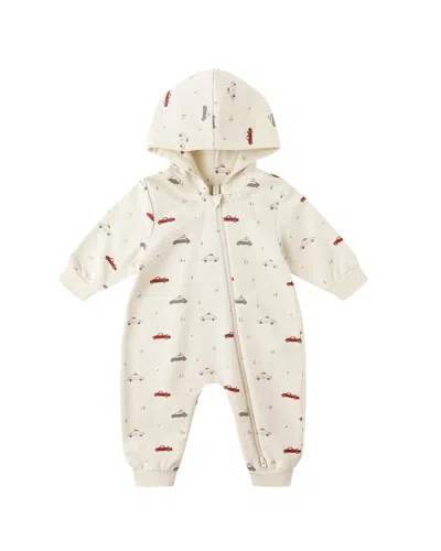 Quincy Mae Kids' Hooded Jumpsuit In Neutral