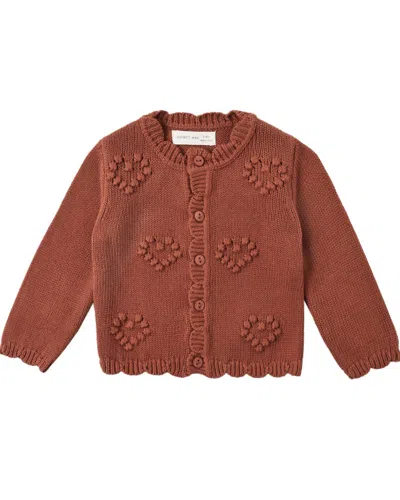 Quincy Mae Kid's Knit Cardigan In Red In Burgundy