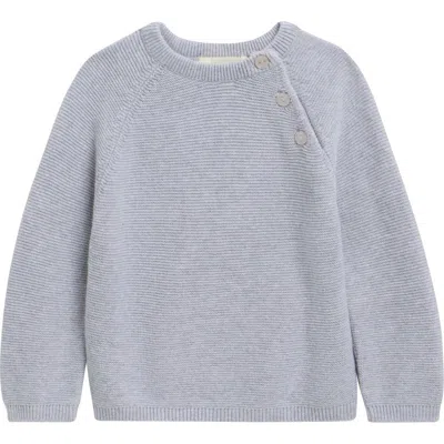 Quincy Mae Babies'  Kids' Bailey Heathered Organic Cotton Knit Sweater In Blue