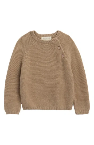 Quincy Mae Babies'  Kids' Bailey Heathered Organic Cotton Knit Sweater In Brown