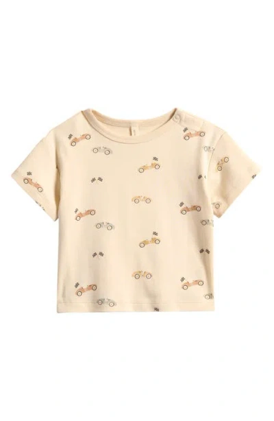 Quincy Mae Babies'  Kids' Boxy Race Car T-shirt In Neutral