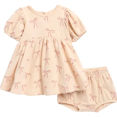 Quincy Mae Babies'  Kids' Darla Dress & Bloomers Set In Brown