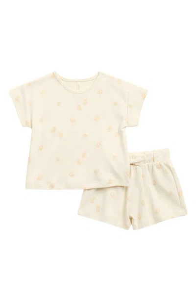 Quincy Mae Babies'  Kids' Frankie Chicks Organic Cotton T-shirt & Shorts Set In White