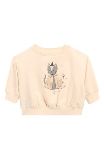 Quincy Mae Babies'  Kids' Magic Cat Graphic Fleece Sweatshirt In Brown