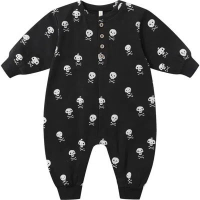 Quincy Mae Kids' Relaxed Fleece Jumpsuit In Crossbones