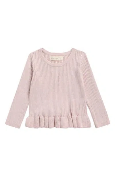 Quincy Mae Babies'  Kids' Rib Knit Peplum Sweater In Pink