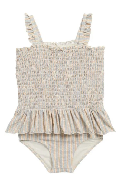Quincy Mae Babies'  Kids' Ruffle Smocked Upf 50+ One-piece Swimsuit In Multi