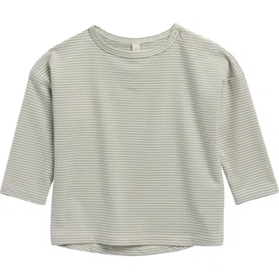 Quincy Mae Babies'  Kids' Sage Stripe T-shirt In Green