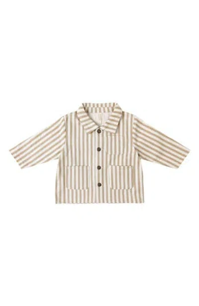 Quincy Mae Babies'  Kids' Utility Jacket In Gold Pinstripe