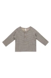 Quincy Mae Kids' Zion Organic Cotton Henley T-shirt In Gray
