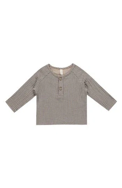 Quincy Mae Babies'  Kids' Zion Organic Cotton Henley T-shirt In Gray