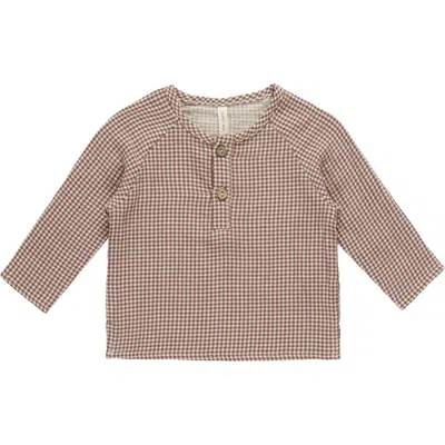 Quincy Mae Babies'  Kids' Zion Organic Cotton Henley T-shirt In Blue