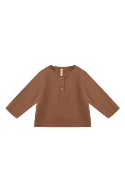 Quincy Mae Babies'  Kids' Zion Organic Cotton Shirt In Brown