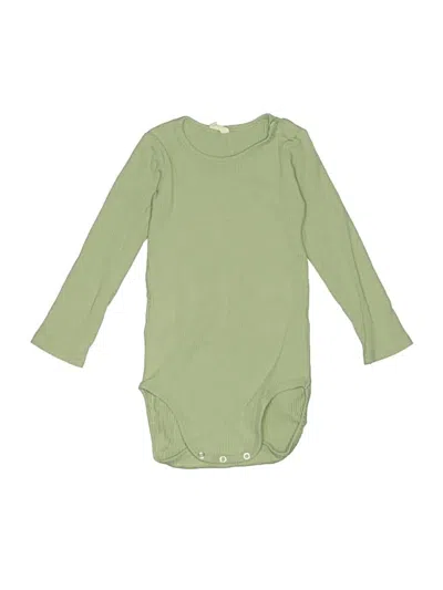 Pre-owned Quincy Mae Kids' Long Sleeve Onesie In Green