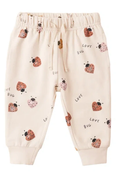 Quincy Mae Babies'  Love Bug Print Joggers In Neutral