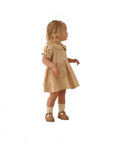 Quincy Mae Kids' Marisol Dress In Beige In Multi