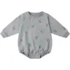Quincy Mae Moose Print Stretch Cotton Bodysuit In Gray